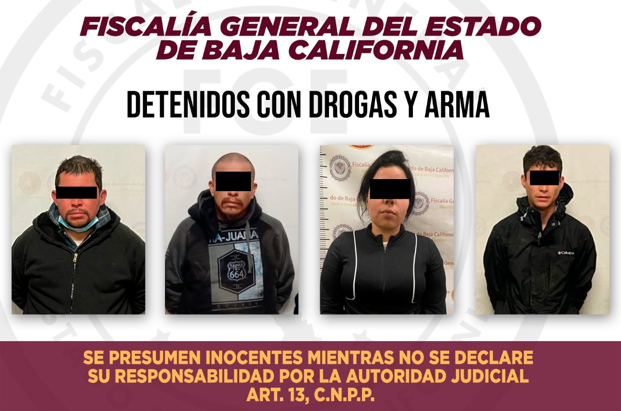 FGE retira de las calles a cuatro distribuidores de droga y a hombre armado