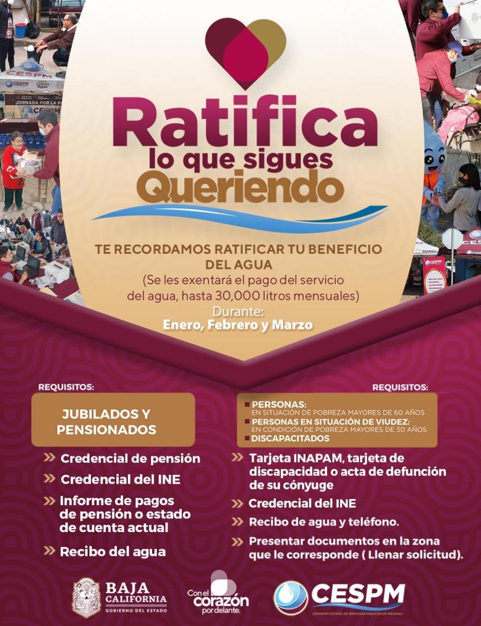 Invita CESPM a jubilados, pensionados y personas en condiciones de vulnerabilidad a ratificar el beneficio del servicio de agua