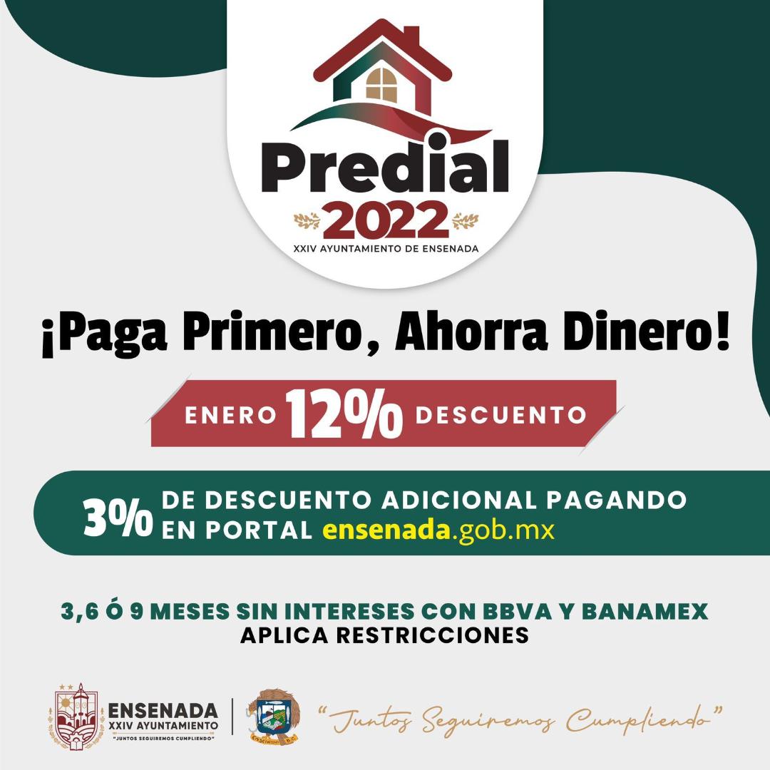 Promueve Gobierno de Ensenada descuento del 12% en pago de predial