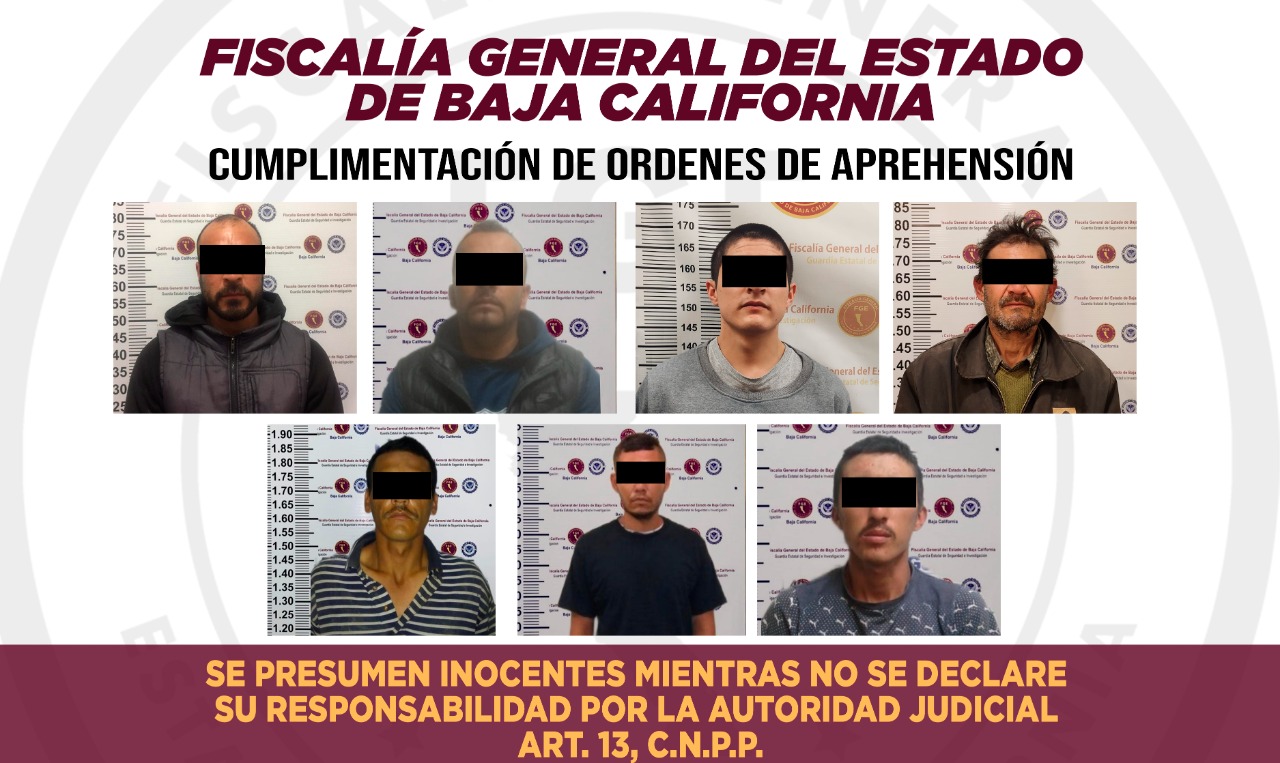 FGE detiene a siete hombres que contaban con órdenes de aprehensión