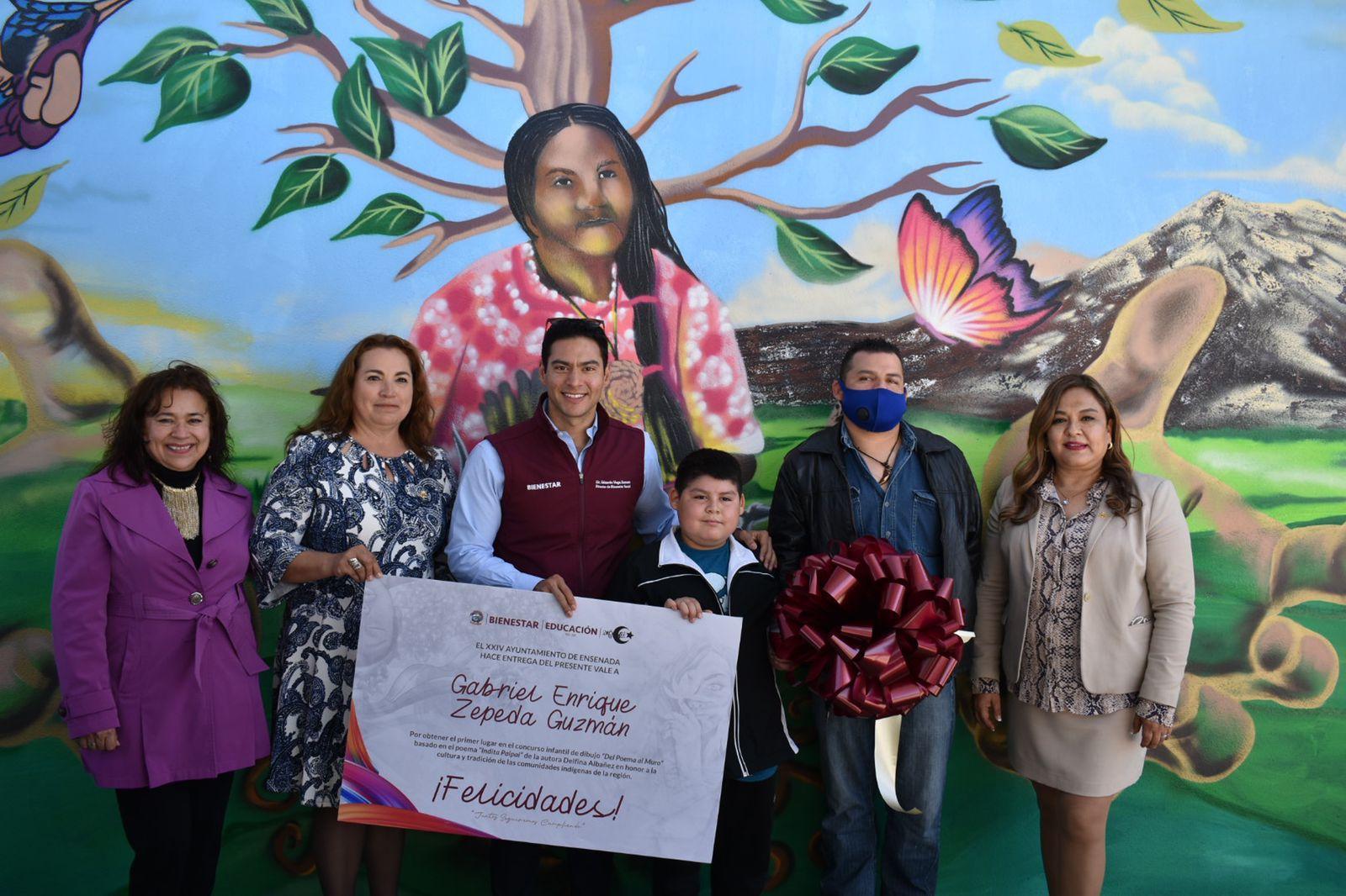 Develan mural ganador de “Del Poema al Muro” en primaria Milton Castellanos