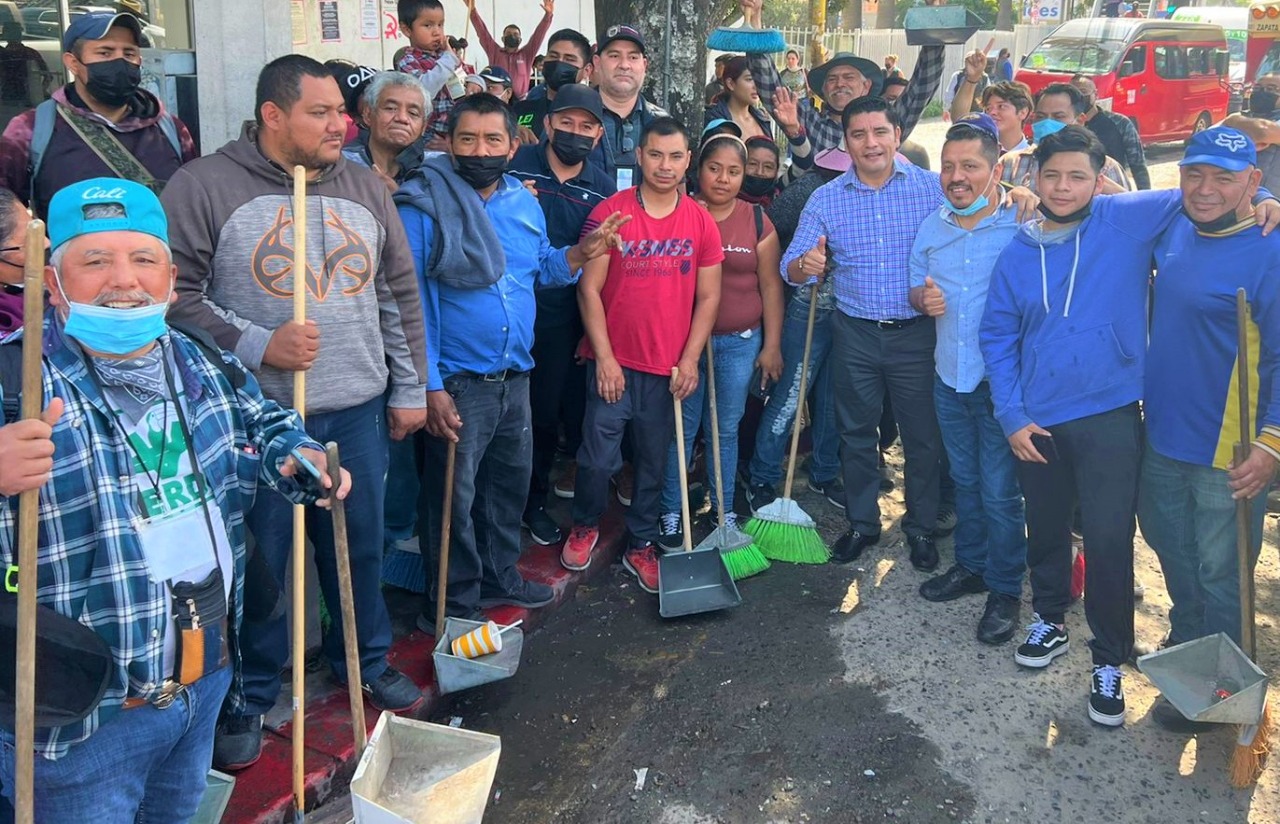 Dirección de inspección y verificación realizan jornada de limpia en la delegación de La Mesa