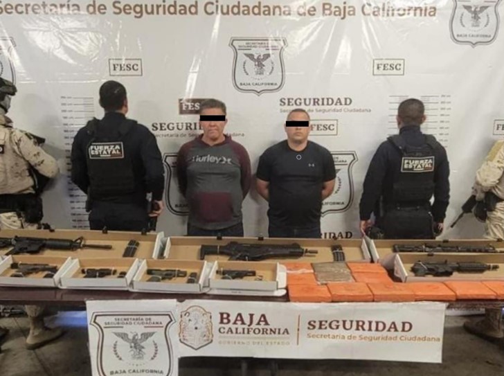 Detienen FESC y ejercito mexicano a hombres con armas de fuego y 13 kg de fentanilo