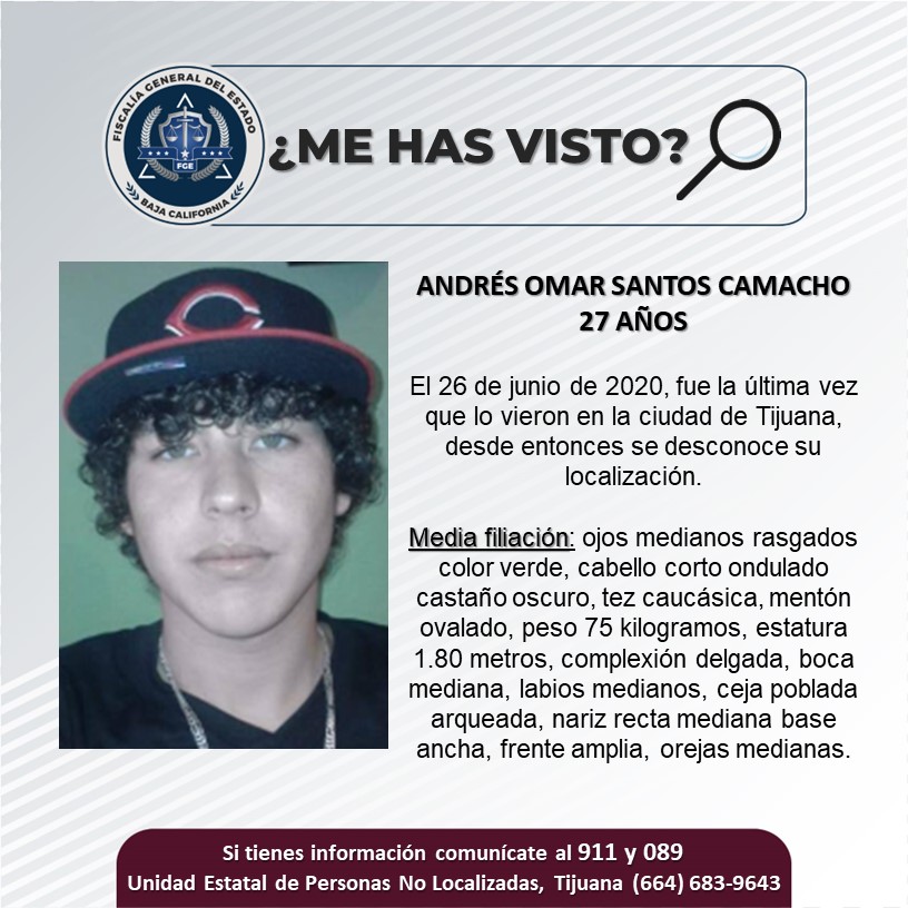 Pesquisa de hombre de 27 años, Andrés Omar Santos Camacho