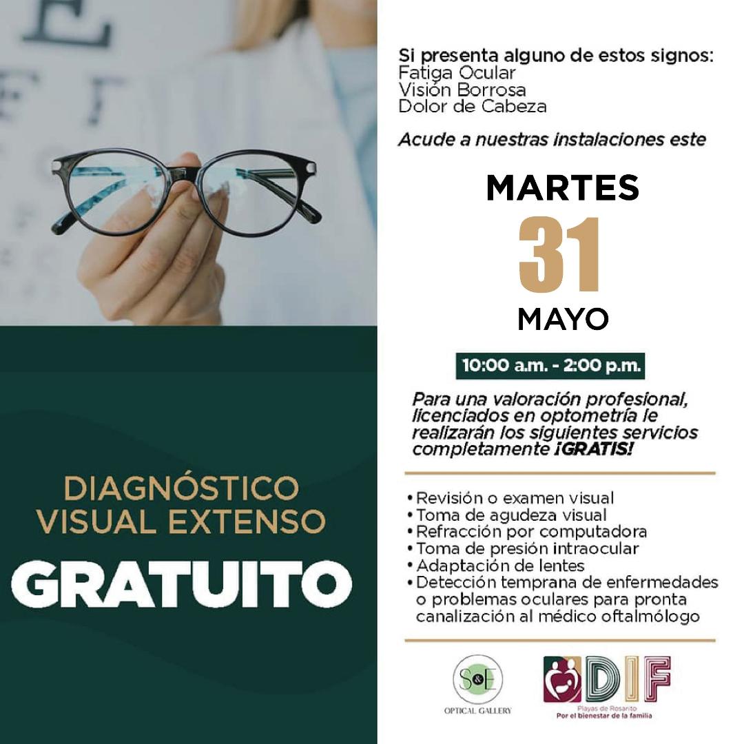 Invita DIF Rosarito a jornada gratuita de exámenes de la vista el martes 31 de mayo