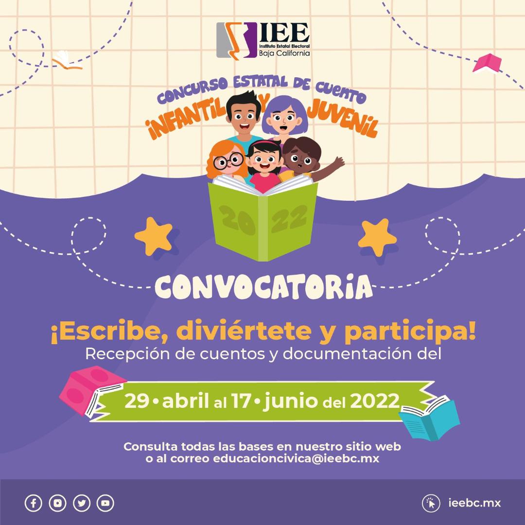 Reitera IEEBC invitación a concurso estatal de cuento infantil 2022 “La niñez y la adolescencia cuentan”