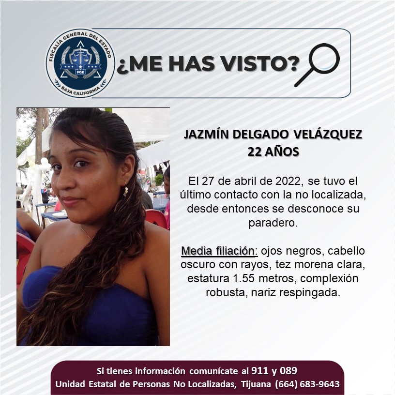 Pesquisa de mujer de 22 años, Jazmín Delgado Velázquez