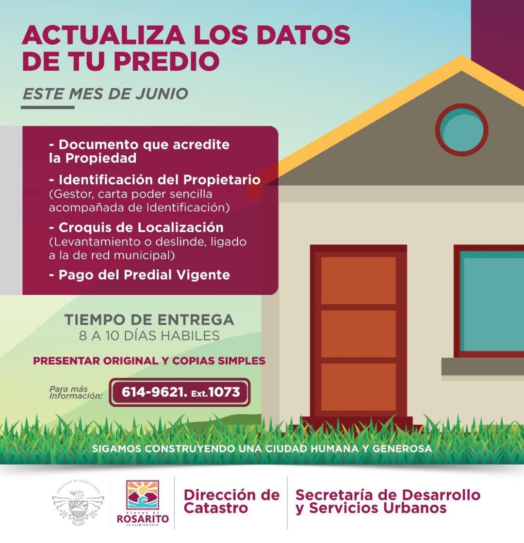 Invita Gobierno Municipal a actualizar los datos de predios durante el mes de junio