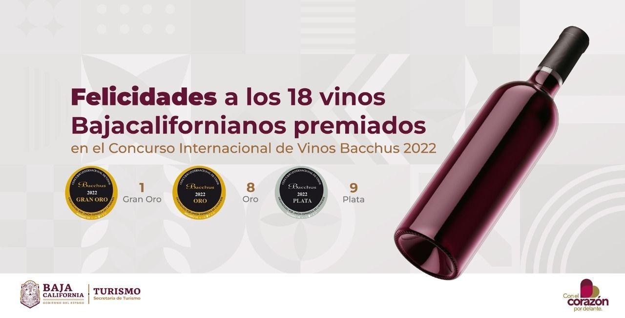 Fueron galardonados 18 vinos bajacalifornianos en Bacchus 2022