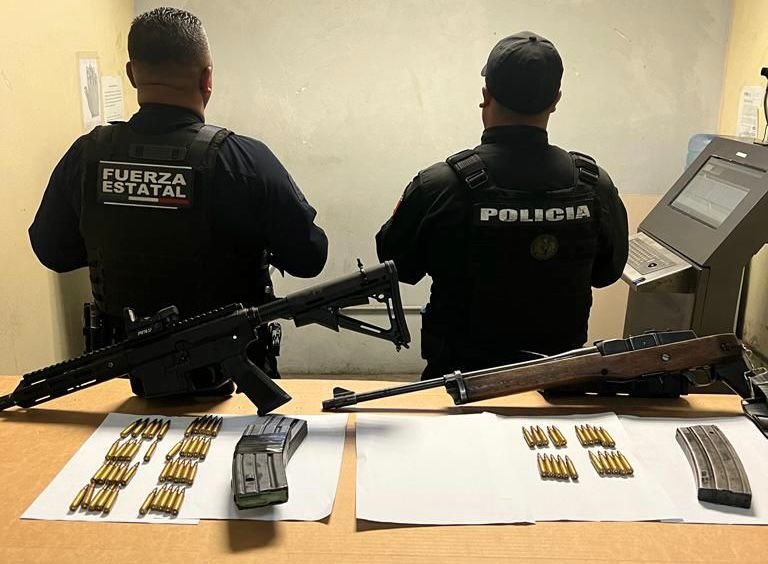 Confiscan armas de forma coordinada SSCBC y SSPCM