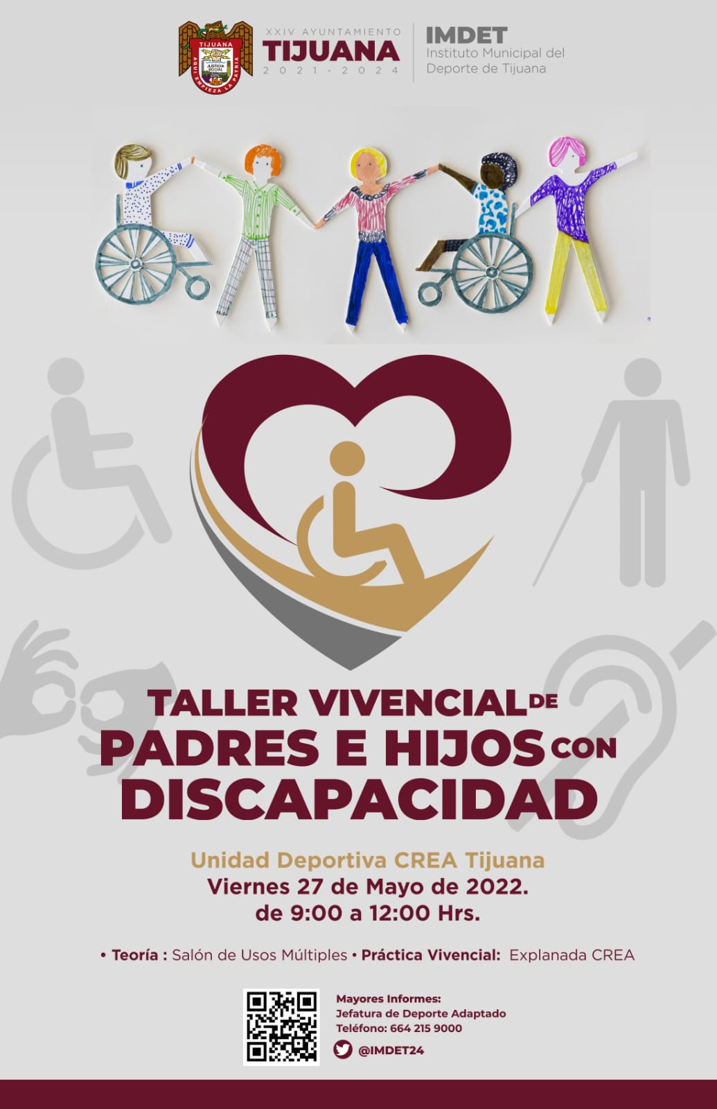 Ofrecerá IMDET taller Vivencial para padres e hijos con discapacidad