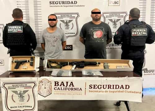 Detiene fuerza estatal a dos hombres en posesión de armas de fuego