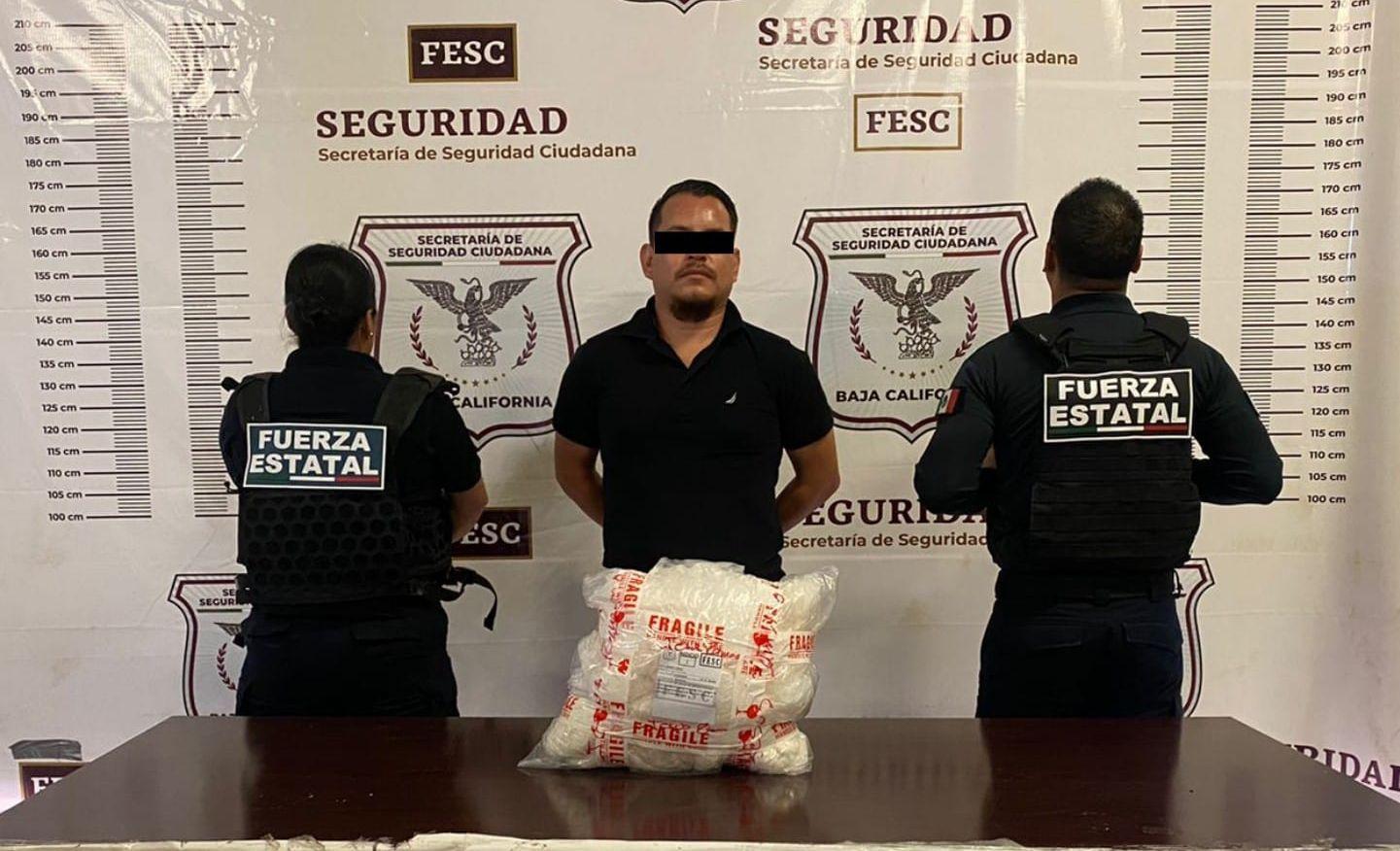 Aprehende FESC a hombre con 10 kg de metanfetamina