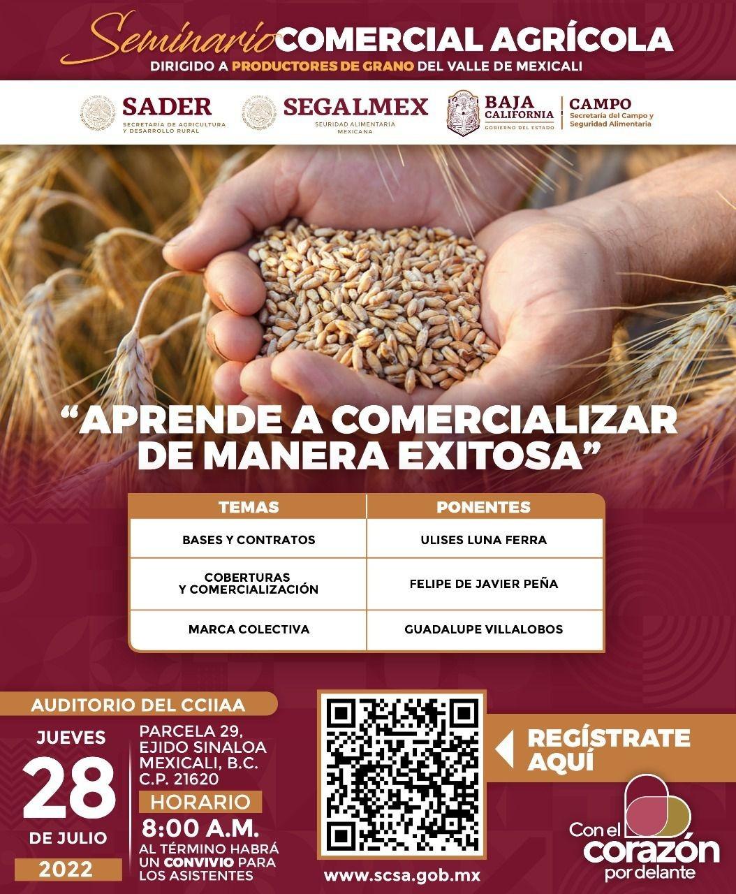 Realizará Secretaría del Campo Seminario “Aprende a comercializar de manera exitosa”