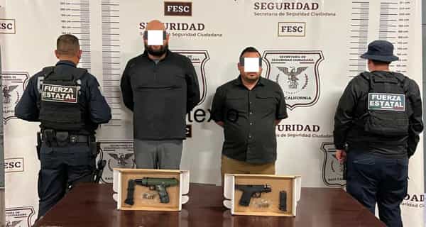 Detiene Fuerza Estatal a dos personas armadas en Tijuana