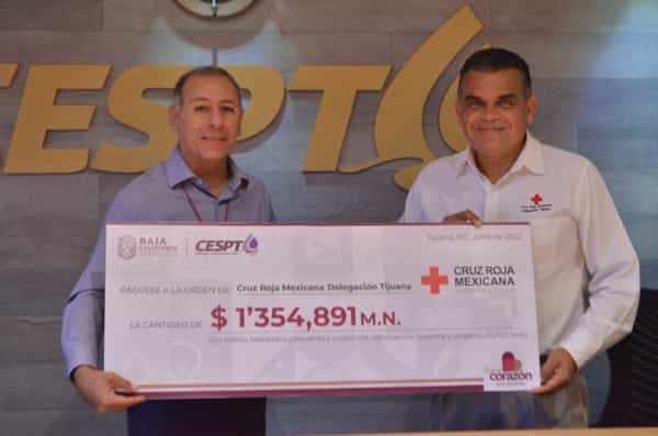 Entrega CESPT donativo a Cruz Roja de Tijuana