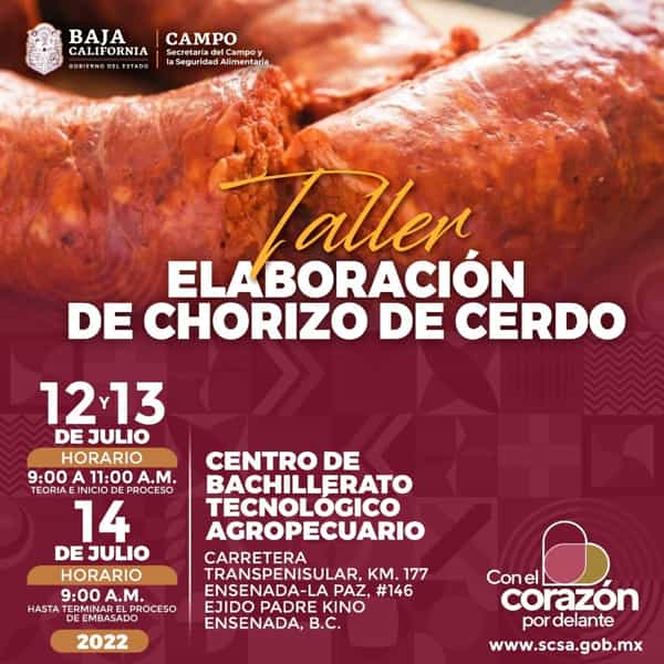 Invita Secretaría del Campo a taller de elaboración de chorizo de cerdo