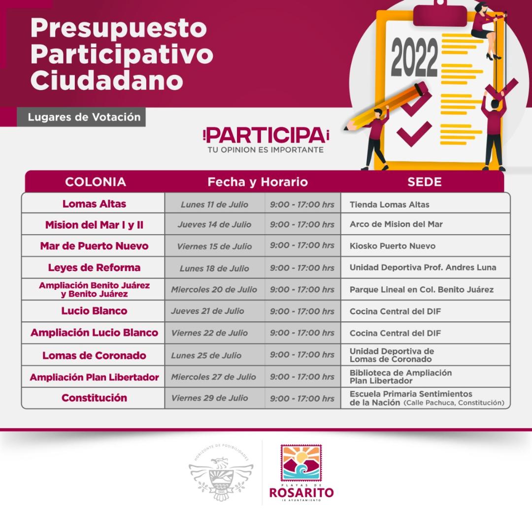 Invita Gobierno Municipal a votar por listado de obras del presupuesto participativo