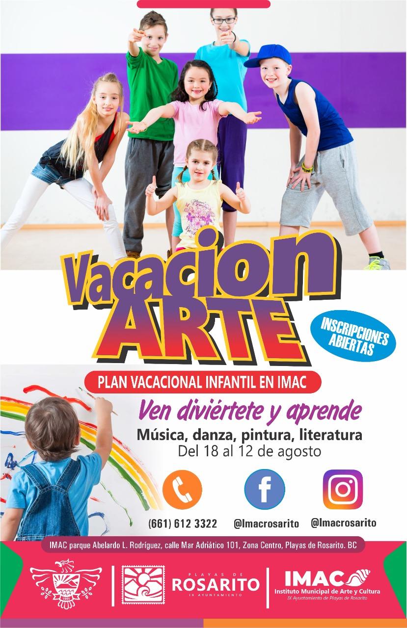 Invita IMAC Rosarito a inscribirse en programa “Vacacionarte” dirigido a niños y niñas de 6 a 12 años