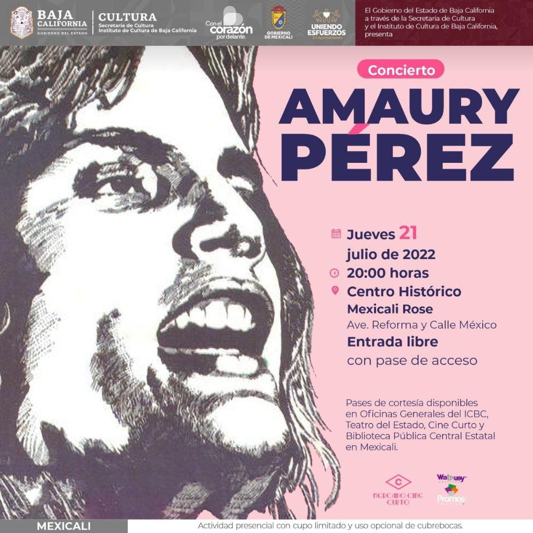 Dará Amaury Pérez concierto en centro histórico de Mexicali