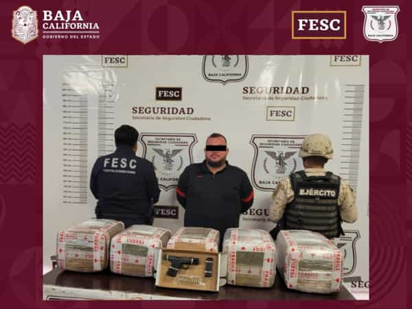 Confisca FESC 50 kilos de marihuana, dos armas de fuego y diversas dosis de drogas