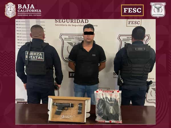 Detiene Fuerza Estatal a hombre en posesión de arma de fuego