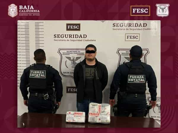 Detiene Fuerza Estatal a hombre con 5 kilogramos de cocaína