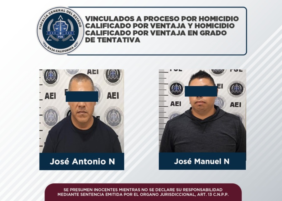 Jesús Manuel “N” y José Antonio “N” quedan vinculados a proceso por los delitos de homicidio calificado con ventaja y homicidio calificado en grado de tentativa