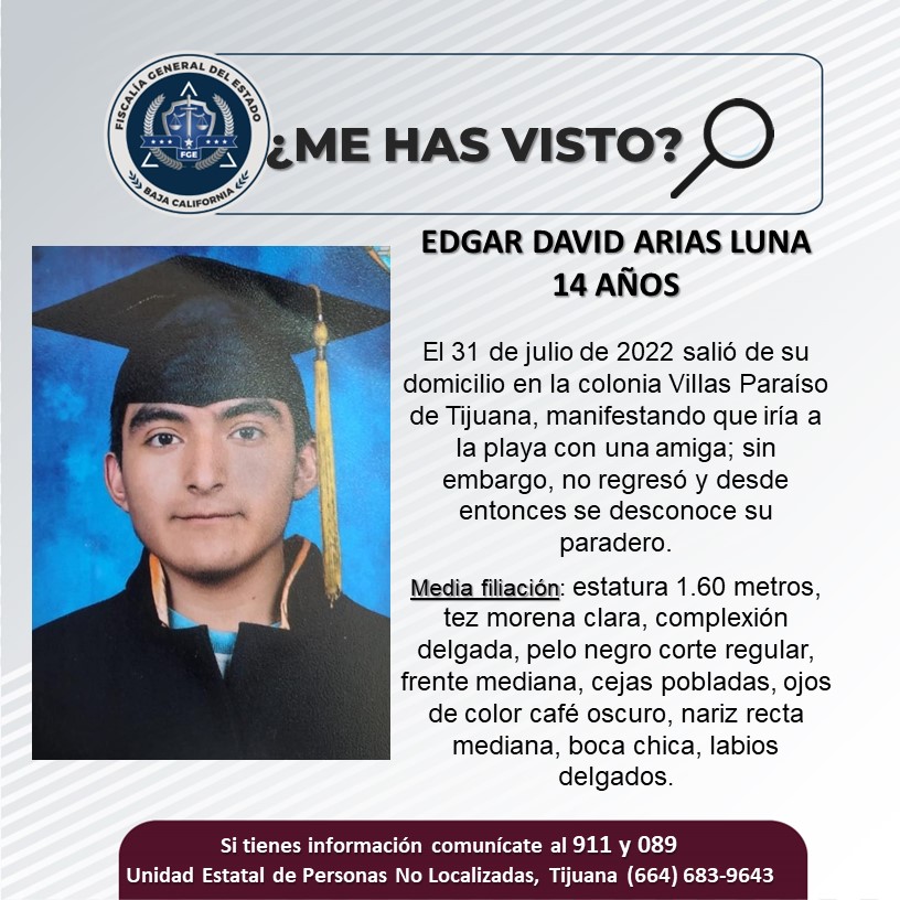 Pesquisa de adolescente de 14 años, Edgar Favid Arias Luna