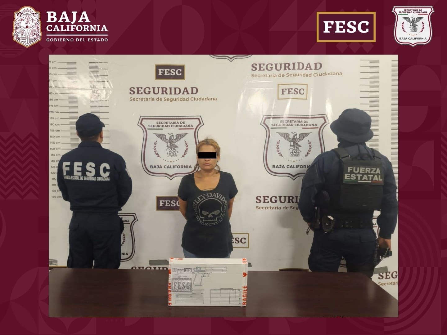 Detiene Fuerza Estatal a mujer en posesión de arma de fuego