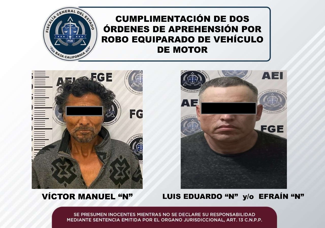 Agentes de la FGE cumplimentan dos órdenes de aprehensión en Tijuana