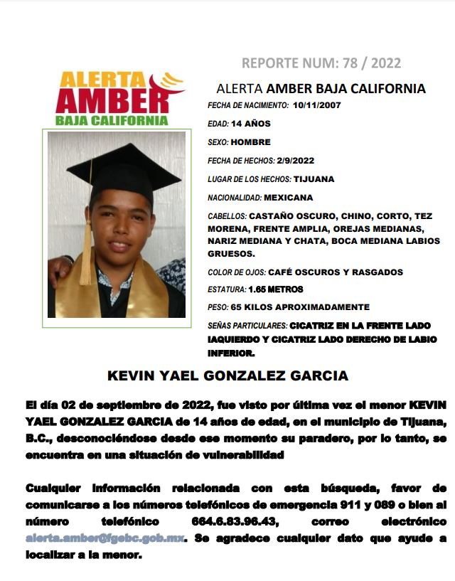 ALERTA AMBER BAJA CALIFORNIA