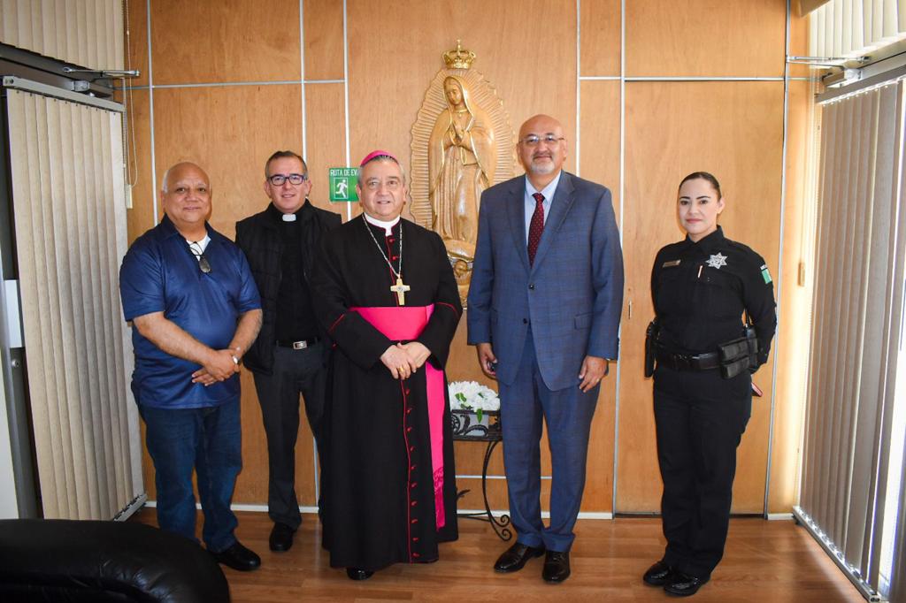 Secretario de Seguridad y Arzobispo de Tijuana trabajan en acciones preventivas para iglesias de la ciudad