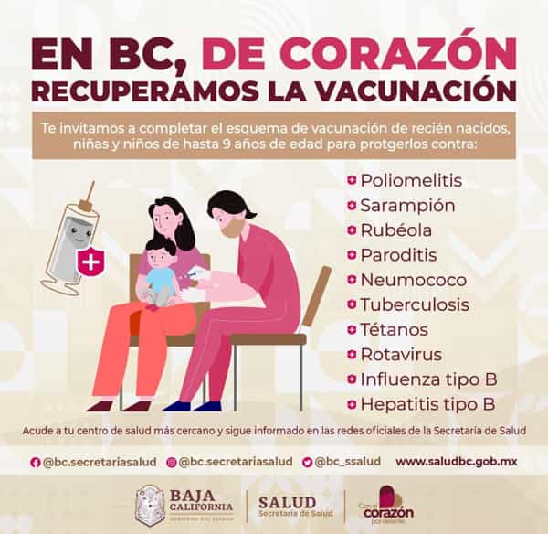 Se recupera la cobertura de vacunación en BC a partir del lunes