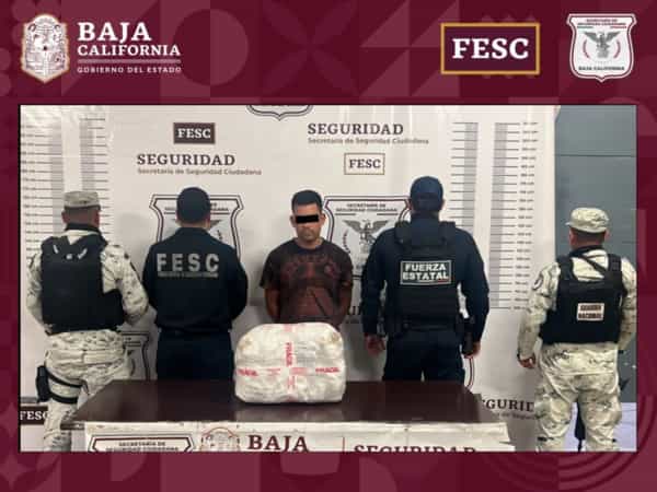 Detienen FESC y SEDENA a hombre con 18 kg de ‘cristal’