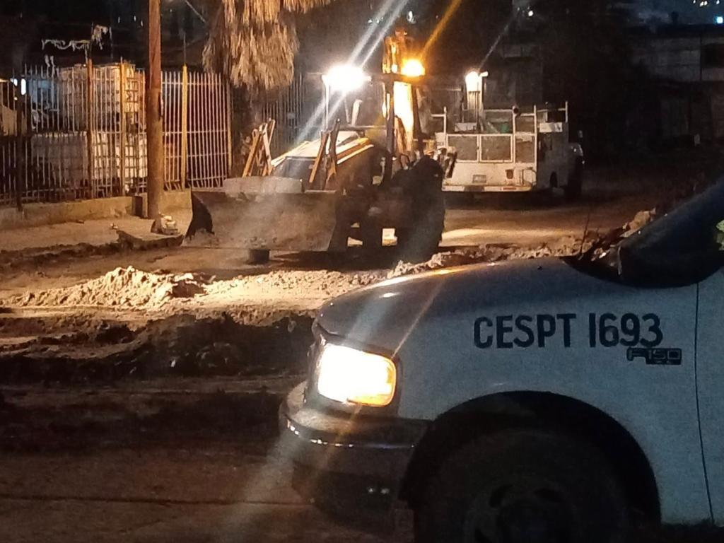 Recuperan servicio colonias afectadas luego de acciones de CESPT para reparar fuga en el acueducto La Presa-Morelos durante la madrugada