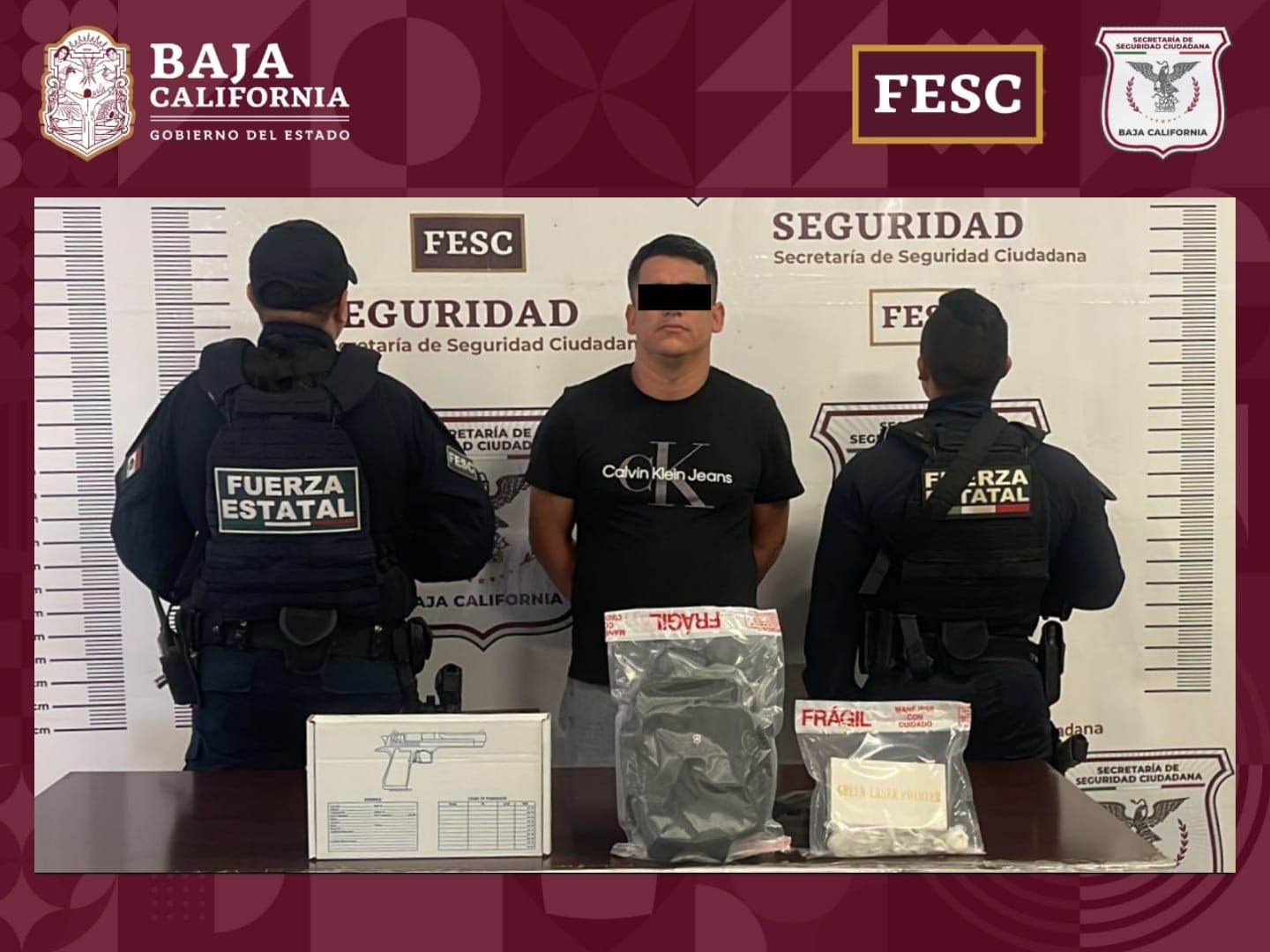 Detiene FESC a hombre armado y con droga en Tijuana