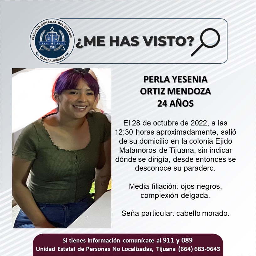 Pesquisa de mujer de 24 años, Perla Yesenia Ortiz Mendoza