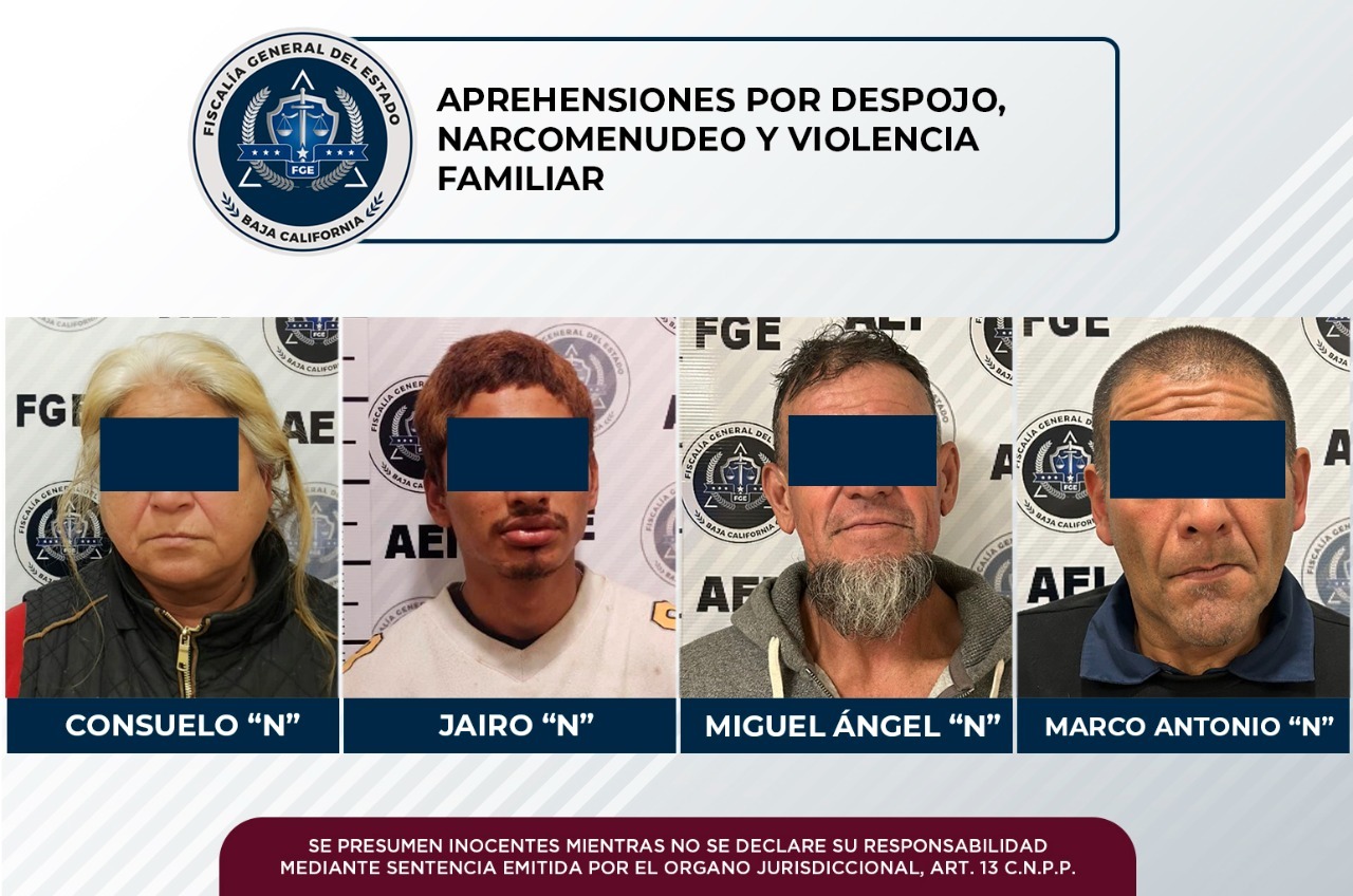 Detiene la agencia estatal de investigación a cuatro personas que contaban con órdenes de aprehensión en su contra