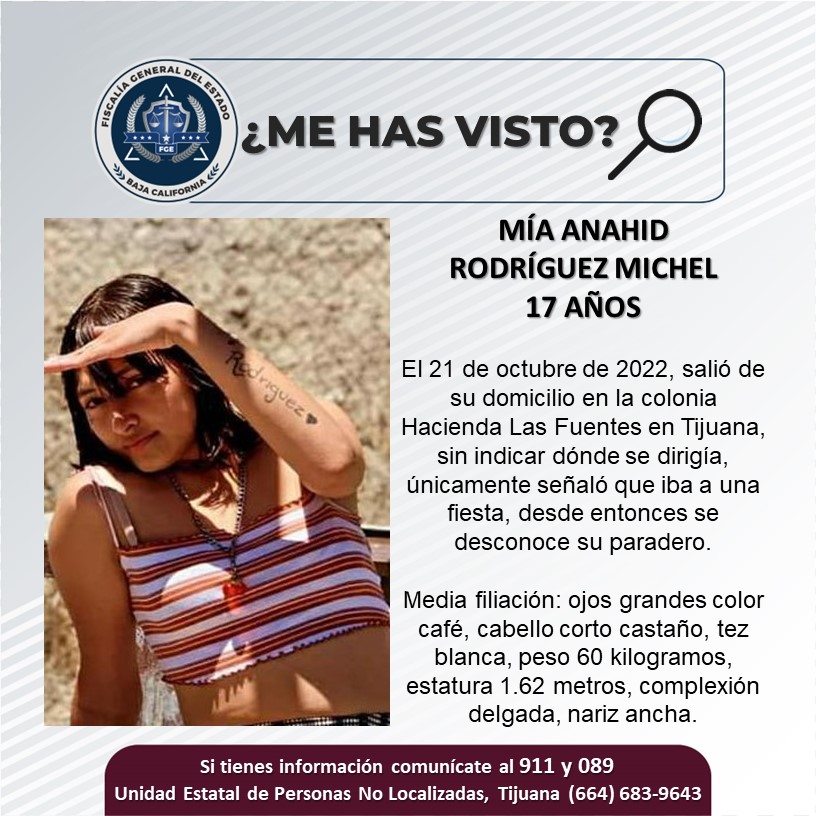 Pesquisa de adolescente de 17 años, mía Anahid Rodríguez Michel