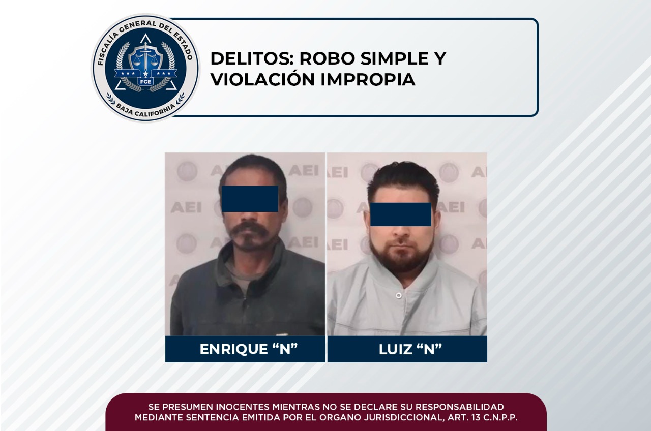 Agentes estatales de investigación cumplimentaron dos órdenes de aprehensión en Tecate