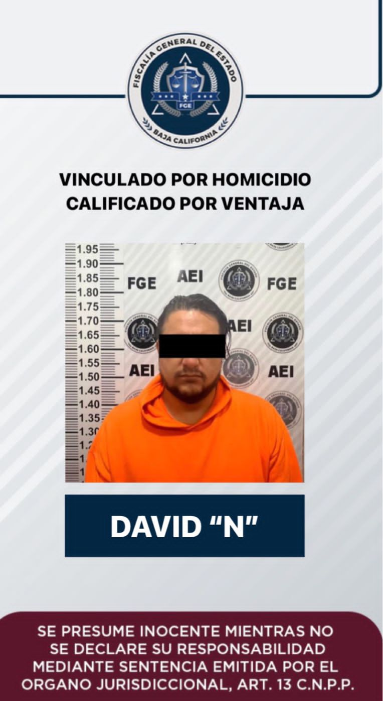 Logra fiscalía vinculación a proceso y prisión preventiva contra David “N” alias “El Cabo 20” por homicidio