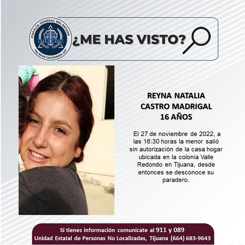 Pesquisa de adolescente de 16 años, Reyna Natalia Castro Madrigal