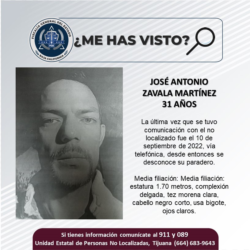 Pesquisa de hombre de 31 años, José Antonio Zavala Martínez