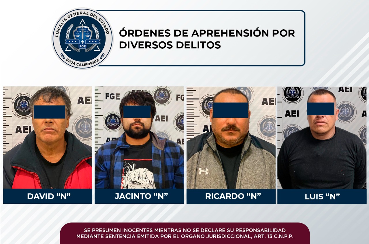 Cuatro hombres son capturados por contar con orden de aprehensión en Tijuana