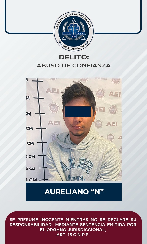 Queda hombre aprehendido por agentes de la FGE; Está acusado de abuso de confianza