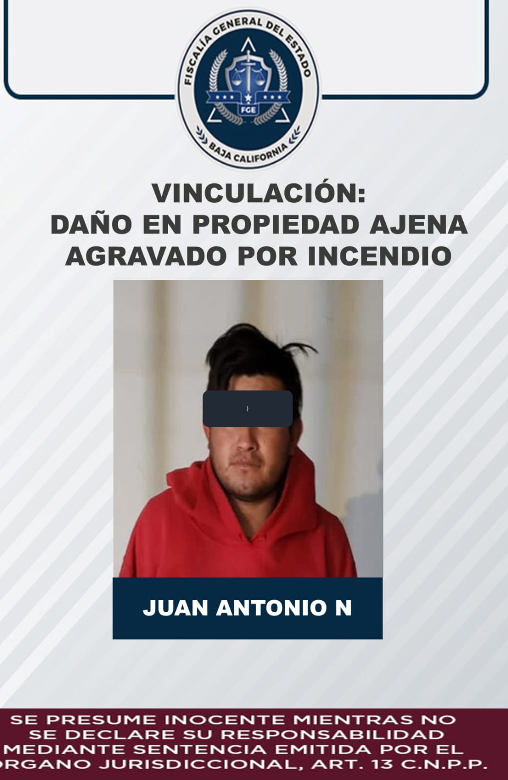 Obtiene Fiscalía de San Quintín vinculación a proceso contra presunto implicado en incendio de unidades de la Policía Municipal