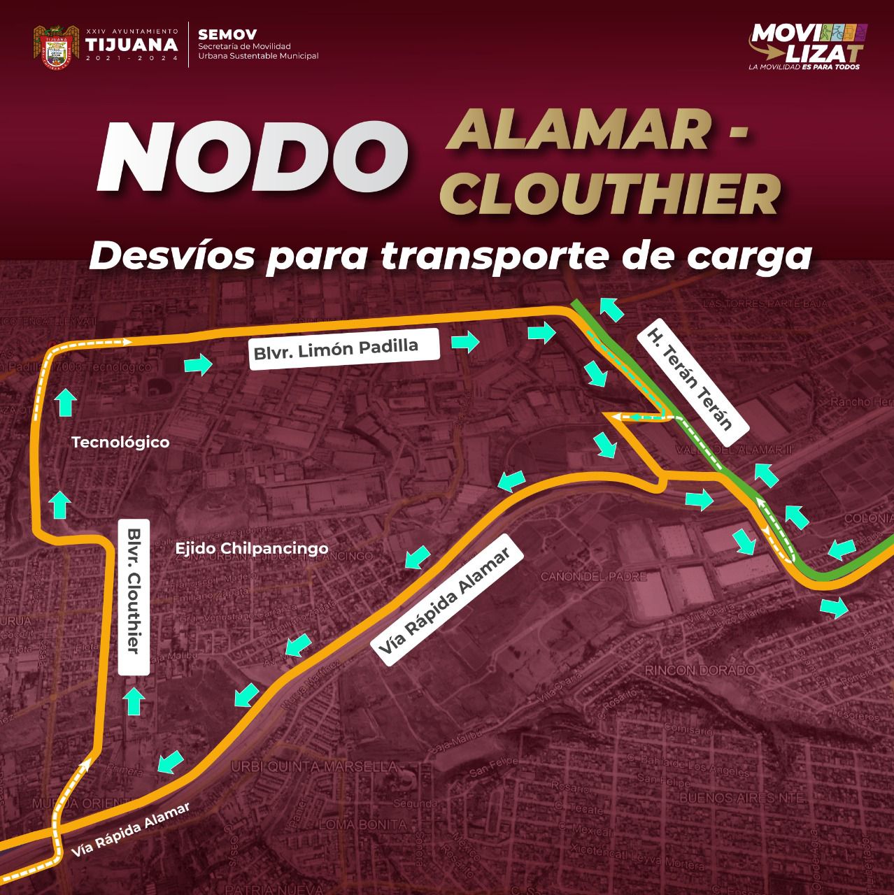 SEMOV en conjunto con Canacar y Canacintra definen rutas alternas en nodo Aamar-Terán Terán