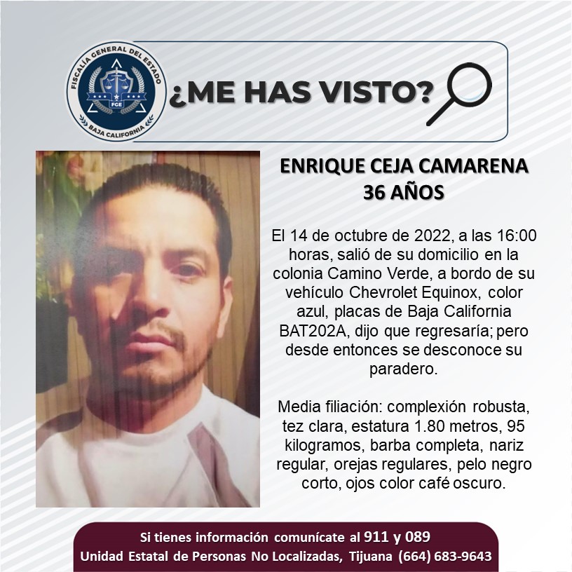 Pesquisa de hombre de 36 años, enrique ceja Camarena