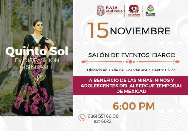 Se realizará “Quinto Sol, el Arte Hecho Moda” de DIF Baja California el 15 de noviembre